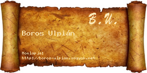 Boros Ulpián névjegykártya
